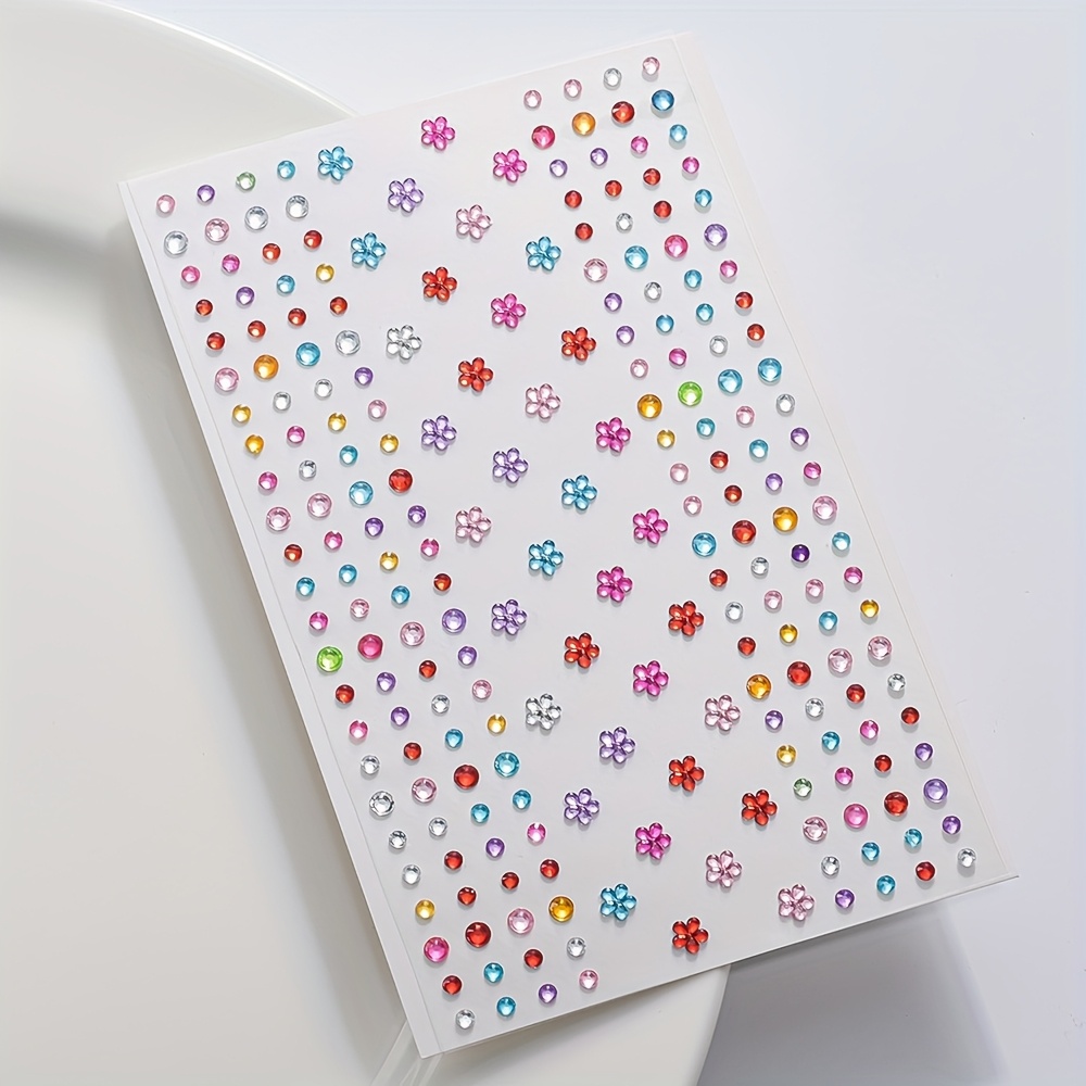 Body Jewelry Art - 1 Sheet Colorful Shiny Rhinestone Stickers
