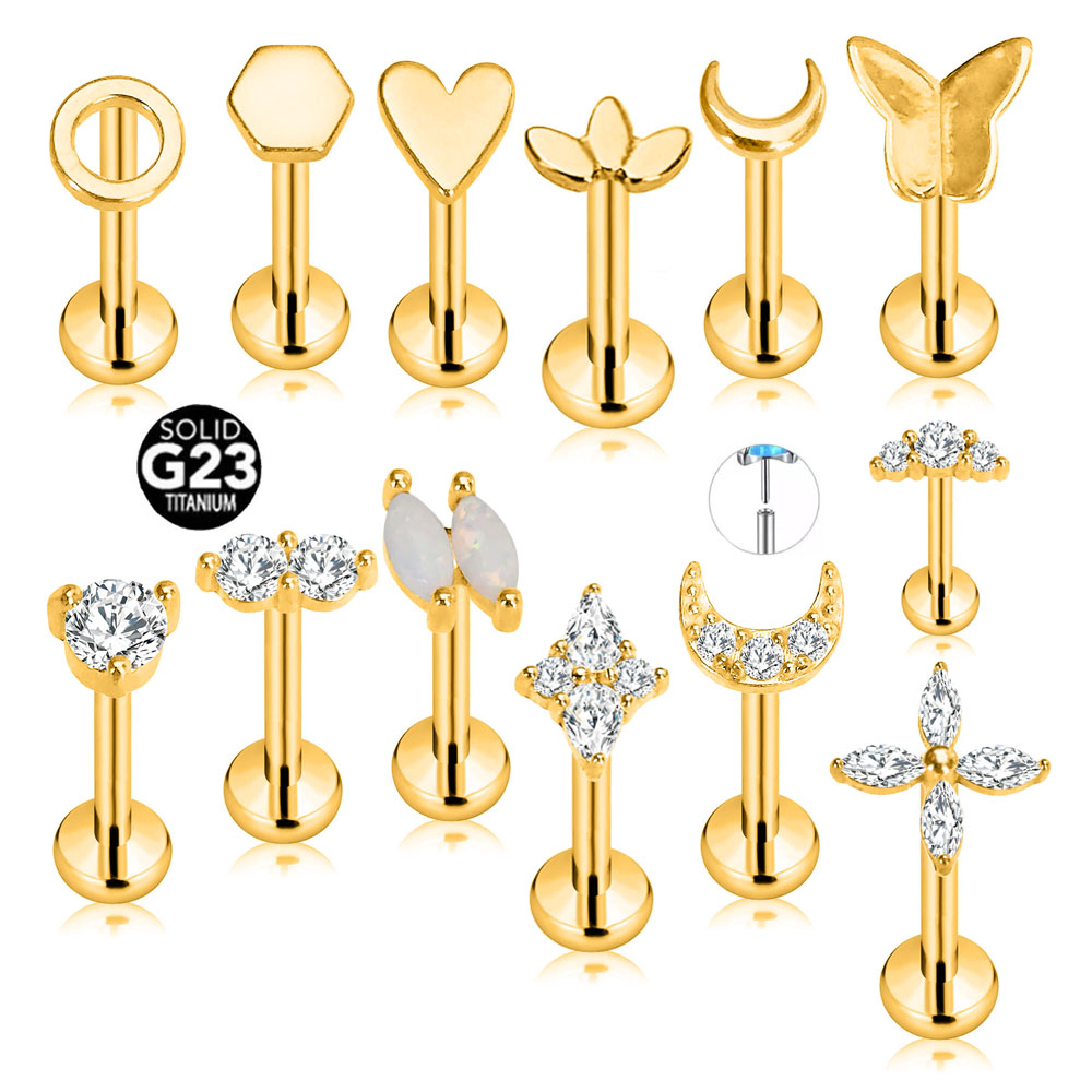 ASTM F136 G23 Titanium Flower  - Body Jewelry Threadless ulasan dan harga