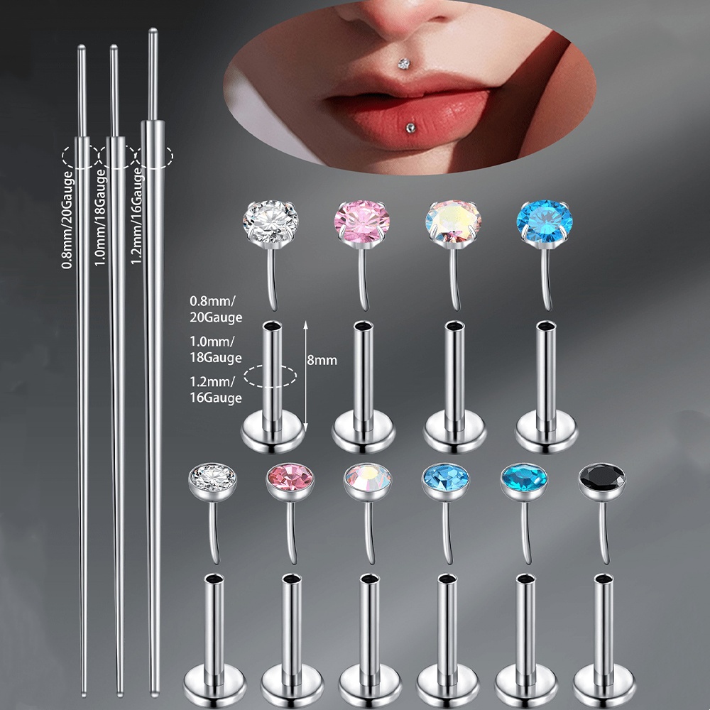 1 Set Titanium Alloy Threadles - Body Jewelry Threadless ulasan dan harga
