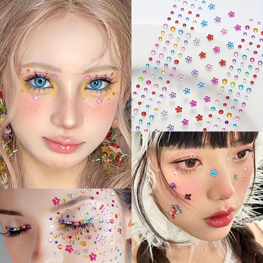 1 Sheet Colorful Shiny Rhinest - Body Jewelry Art ulasan dan harga