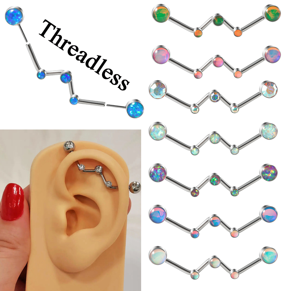 1PC 316L Surgical Steel 14G Co - Body Jewelry Threadless ulasan dan harga
