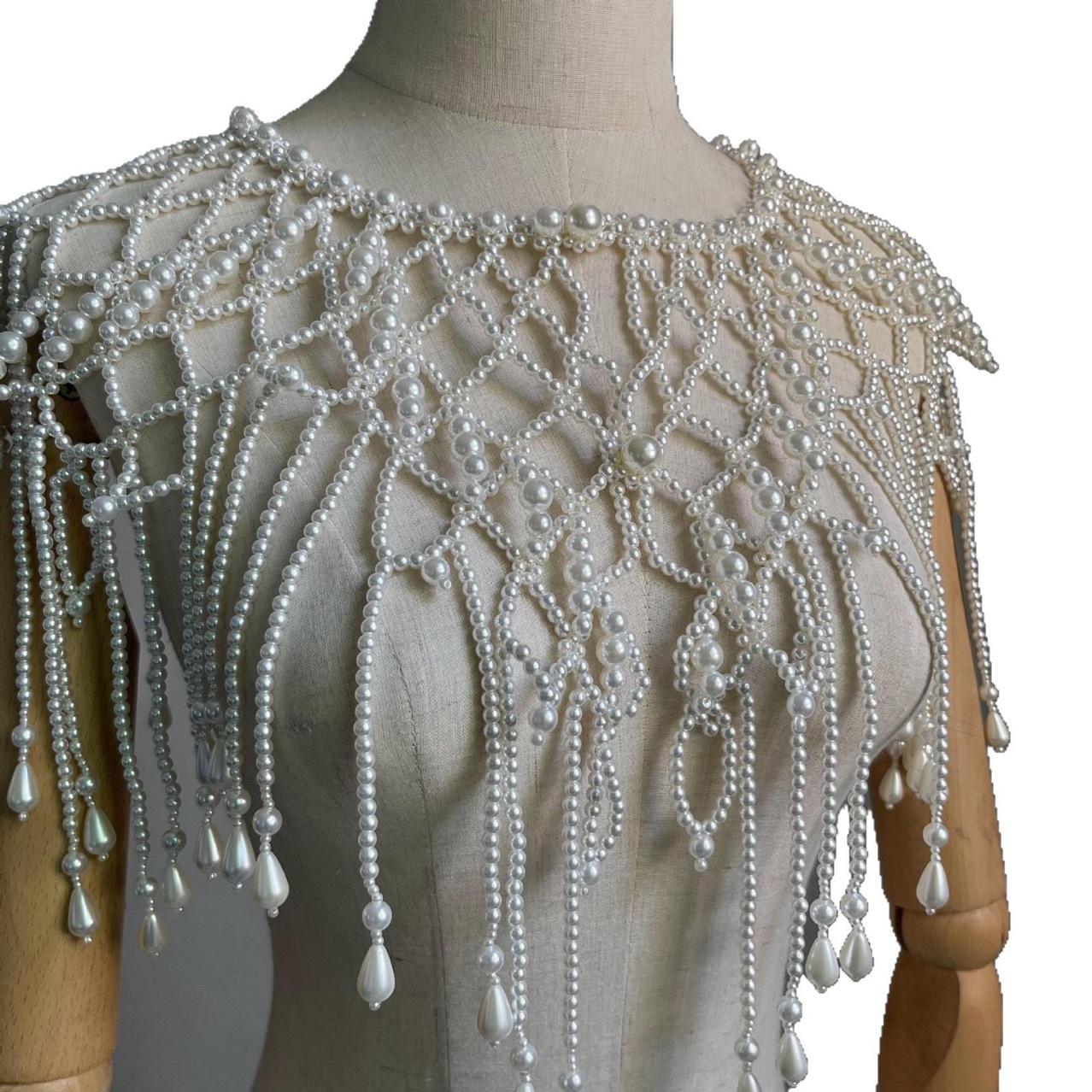 Handmade Pearl Layered Body Ch - Body Jewelry Vest ulasan dan harga