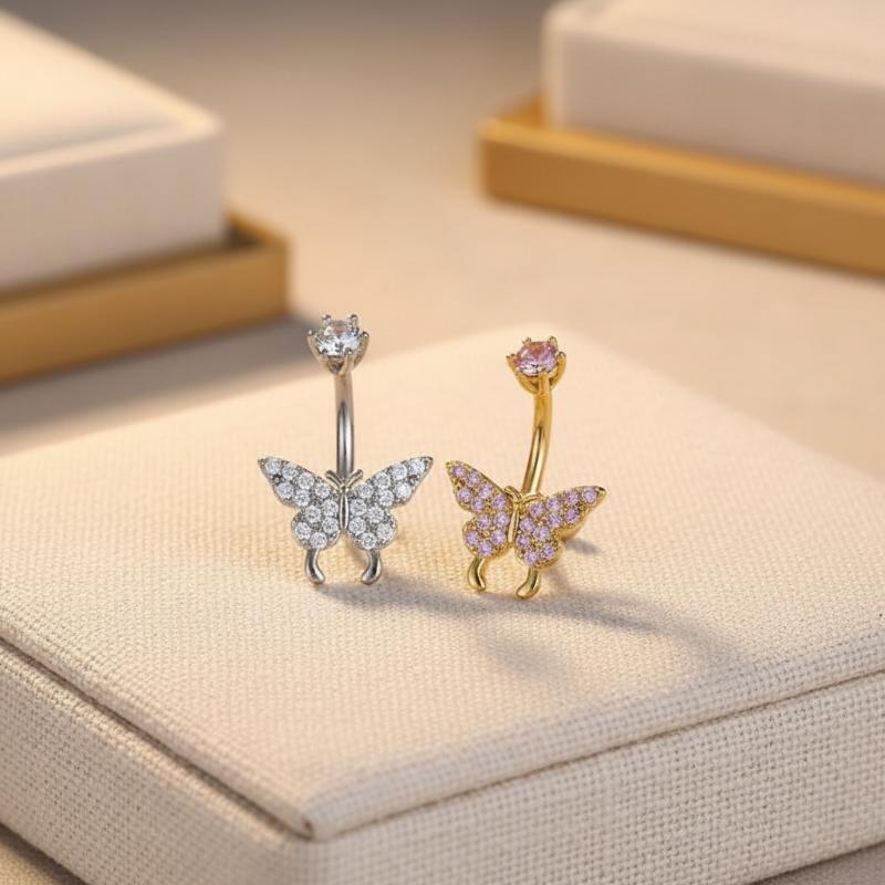 Butterfly Zircon Belly Button  - Body Piercing Quality Jewelry ulasan dan harga