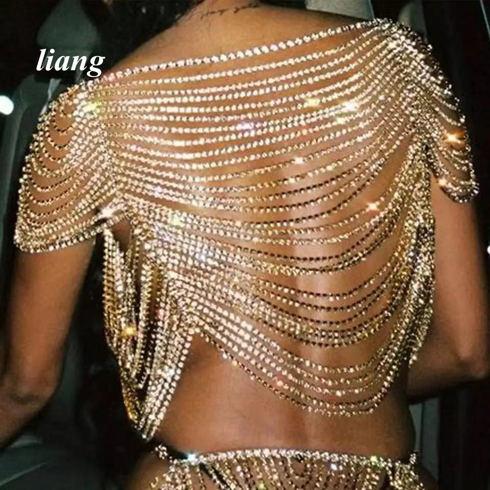 Sexy Body Chain Bikini Vest br - Body Jewelry Vest ulasan dan harga