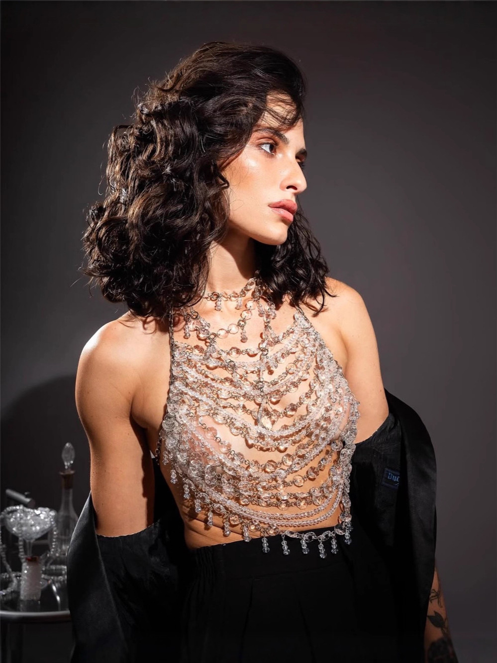 Handmade Beaded Vest Clear Cry - Body Jewelry Vest ulasan dan harga