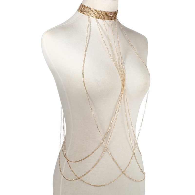 Gold Color Body Chain Women  R - Body Jewelry Art ulasan dan harga