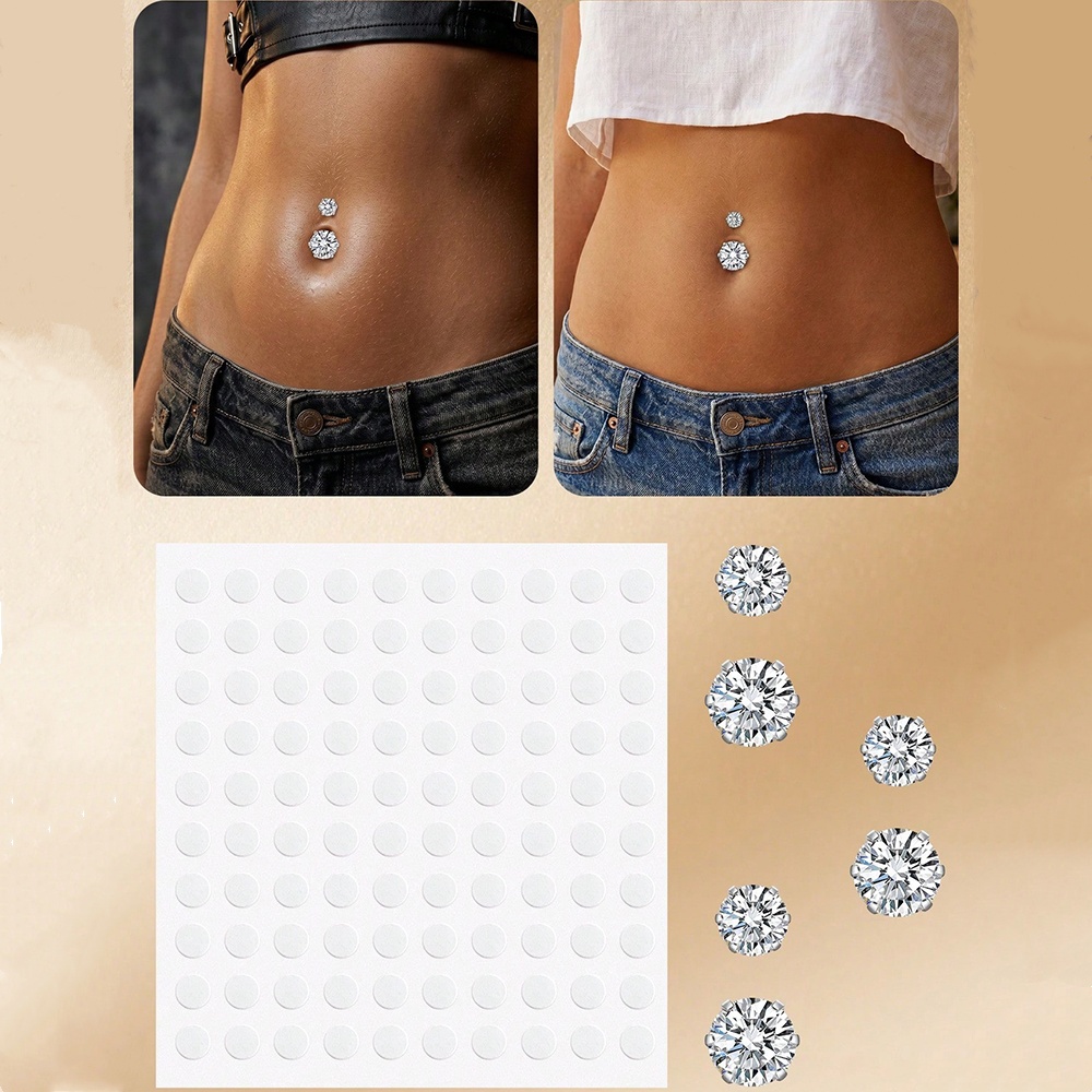 Fake Belly Piercing Cubic Zirc - Body Jewelry Art ulasan dan harga