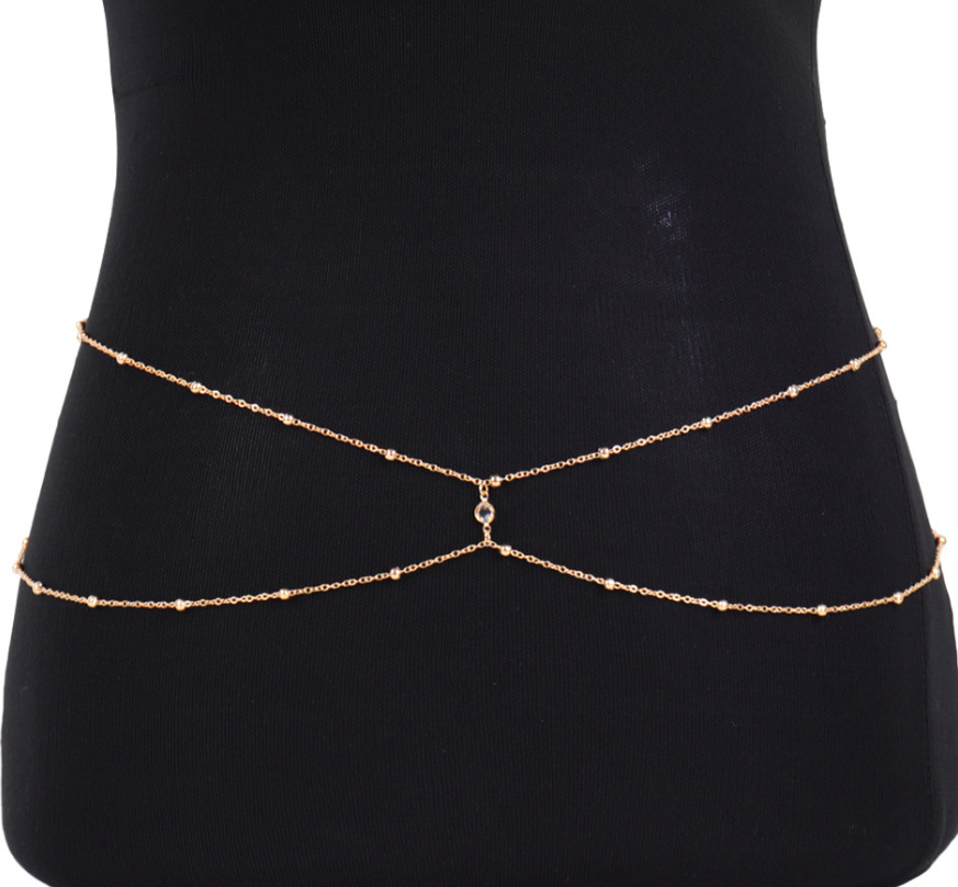 Clear Rhinestone Beaded Belly  - Body Jewelry Art ulasan dan harga