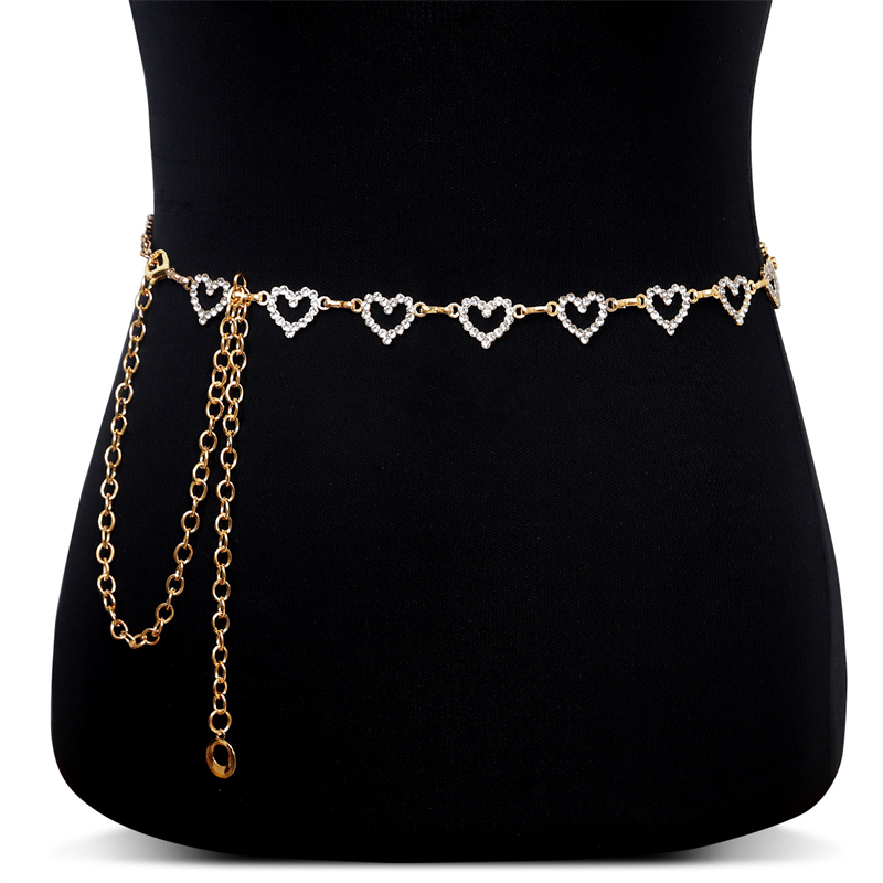 Fashion Rhinestone Heart Waist - Body Jewelry Art ulasan dan harga