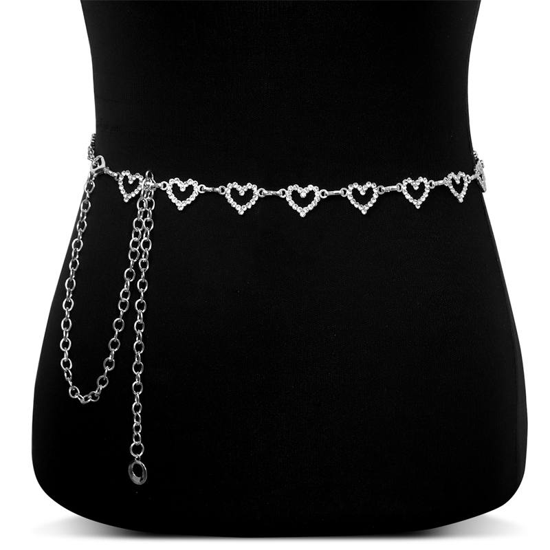 Fashion Rhinestone Heart Waist - Body Jewelry Art ulasan dan harga