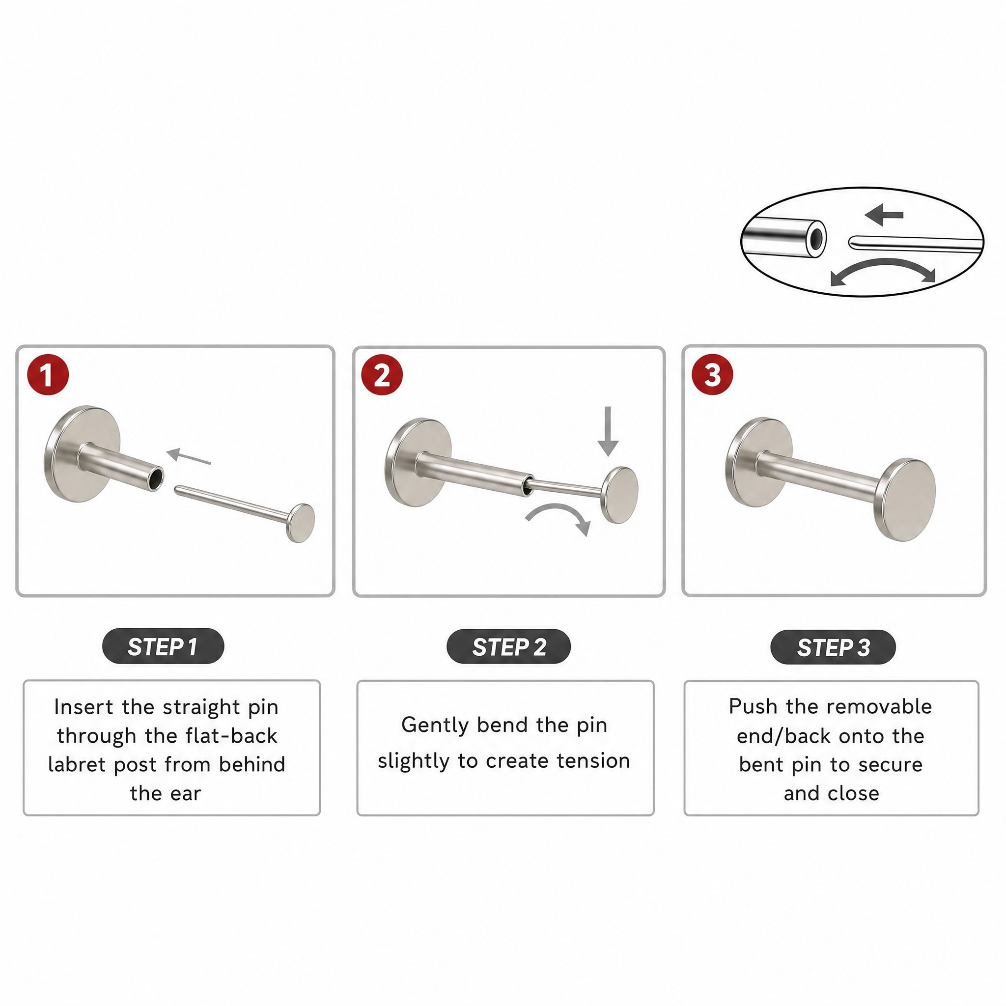 10pcs ASTM F136 Titanium Push  - Body Jewelry Threadless ulasan dan harga