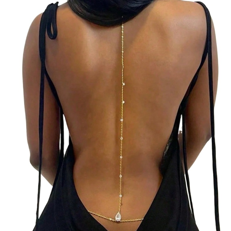 Bride Backless Rhinestone Wate - Body Jewelry Art ulasan dan harga