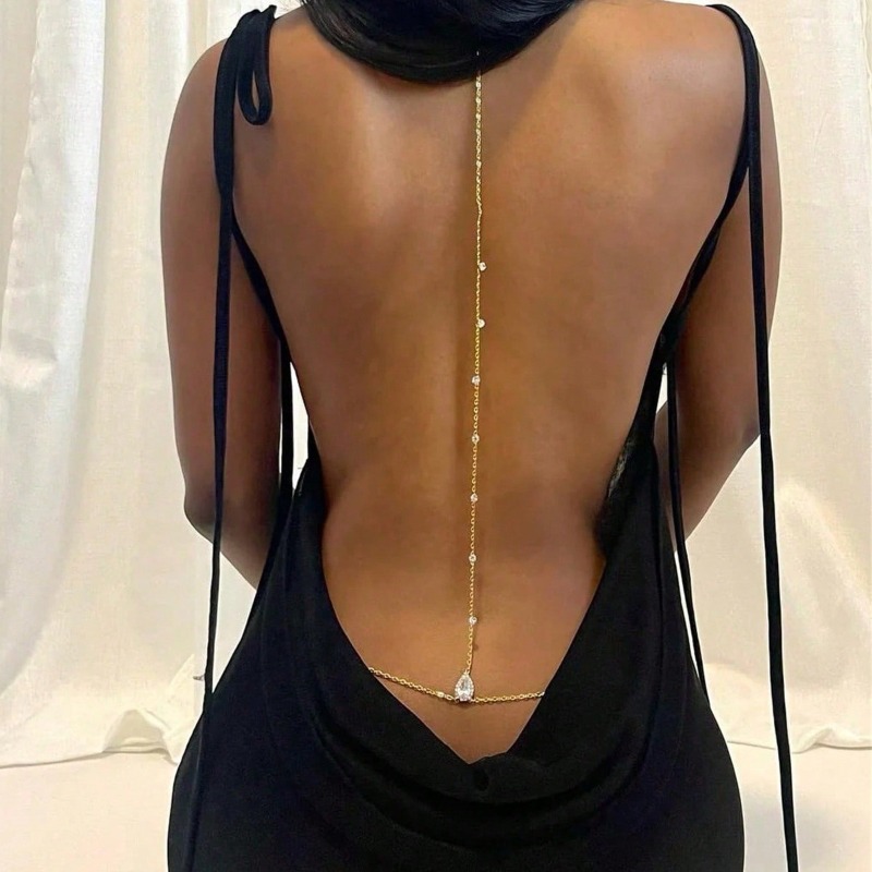 Bride Backless Rhinestone Wate - Body Jewelry Art ulasan dan harga