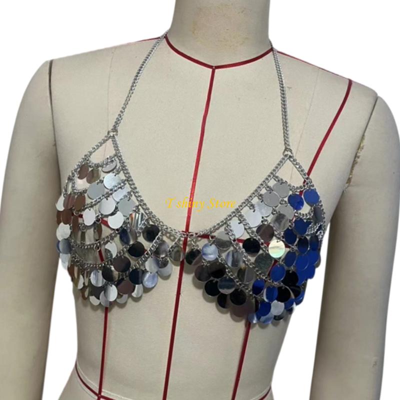 N58F Festive Sequins Vest Top  - Body Jewelry Vest ulasan dan harga