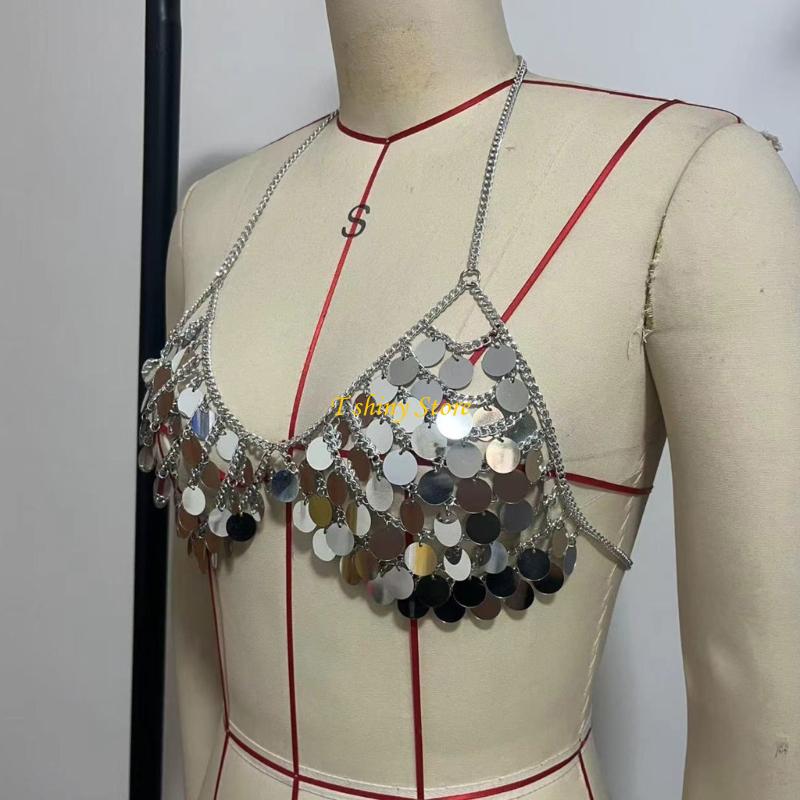 N58F Festive Sequins Vest Top  - Body Jewelry Vest ulasan dan harga