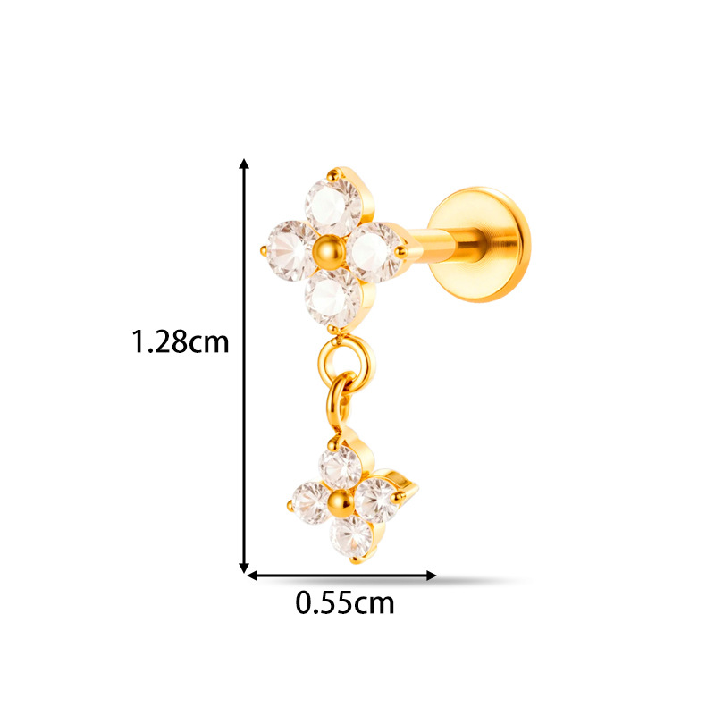 1PC G23 Titanium 16G Labret St - Body Jewelry Threadless ulasan dan harga